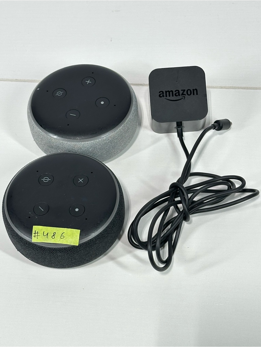 #486 Amazon Echo Dot 3rd Gen Smart Speaker Charcoal Lot of 2 Tested Working